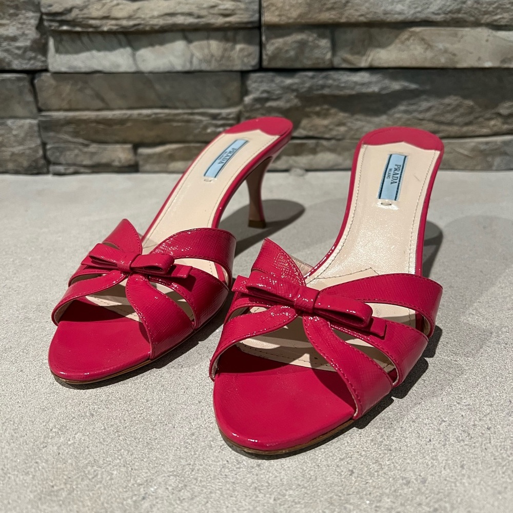 Pink Leather Prada Sandals